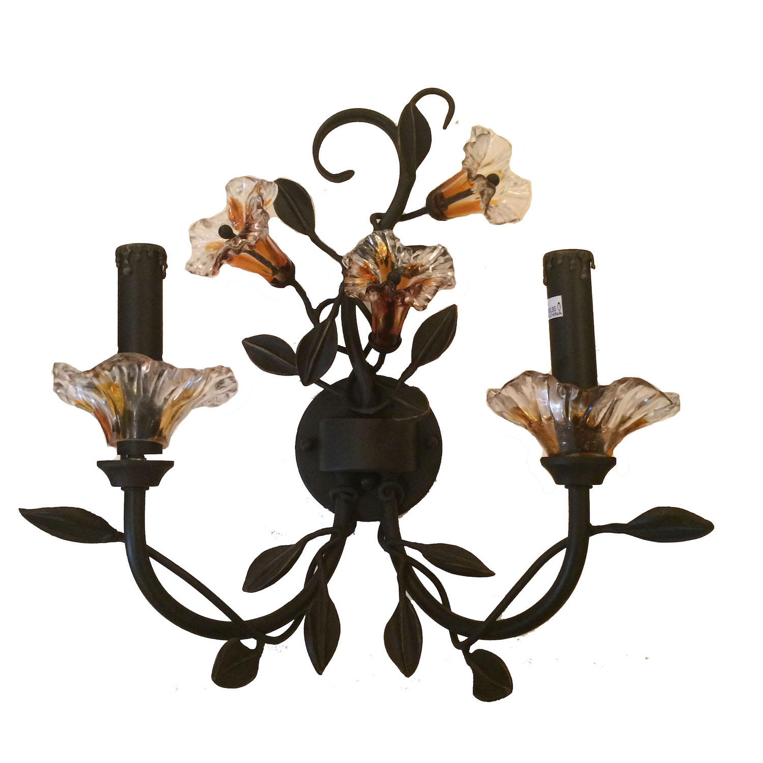 Orange Glass Flower Wall Mount Sconces | Modernism